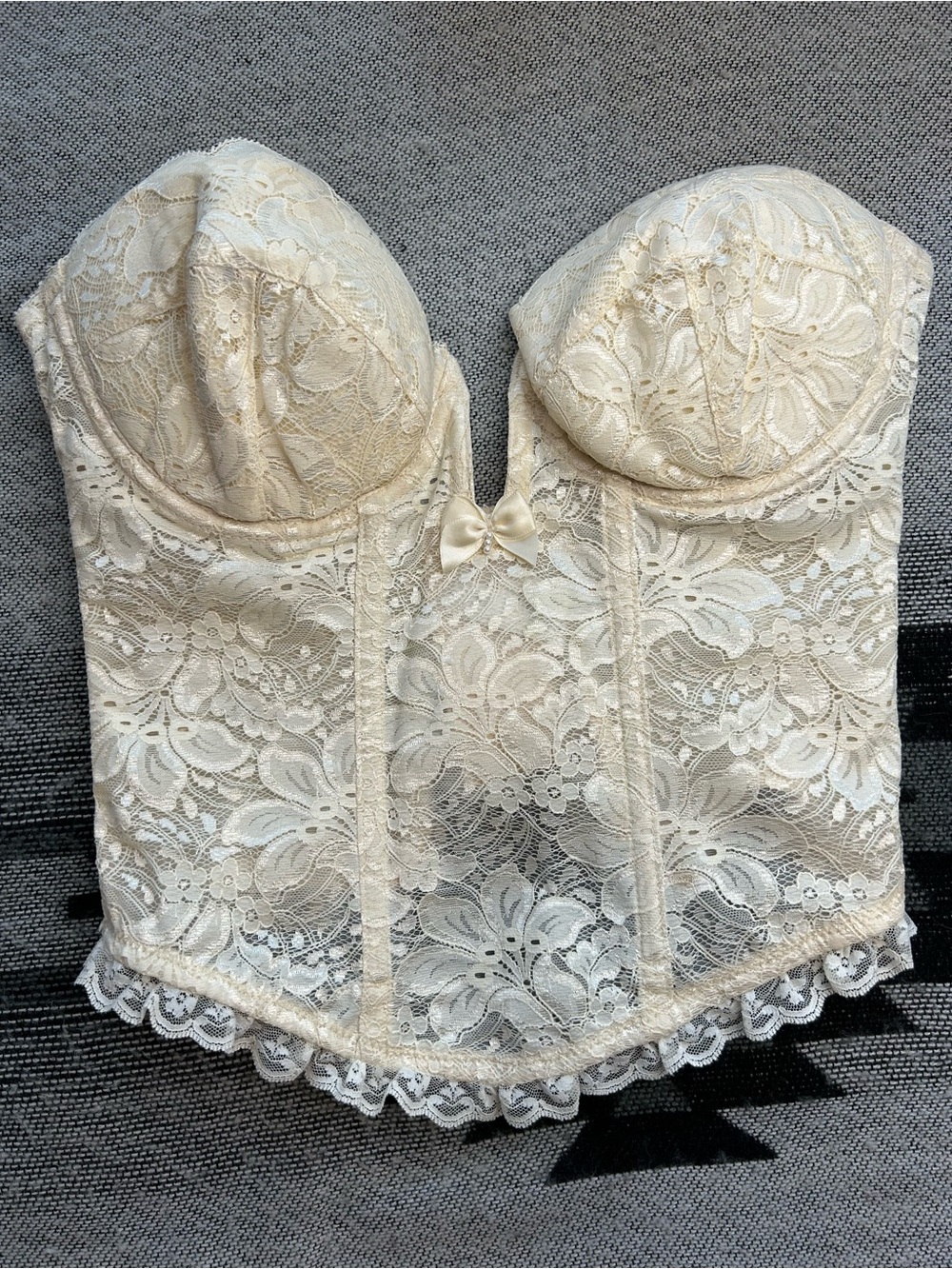 Lace Bustier Corset Top - Cream